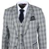 Knight - Men's Grey Blue Checked Blazer
