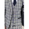 Knight - Men's Grey Blue Checked Blazer