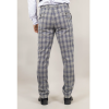 Knight - Men's Grey Blue Checked Trousers