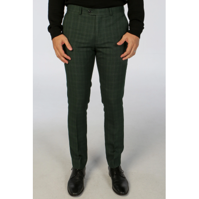 Leo - Men's Green Checked Trousers