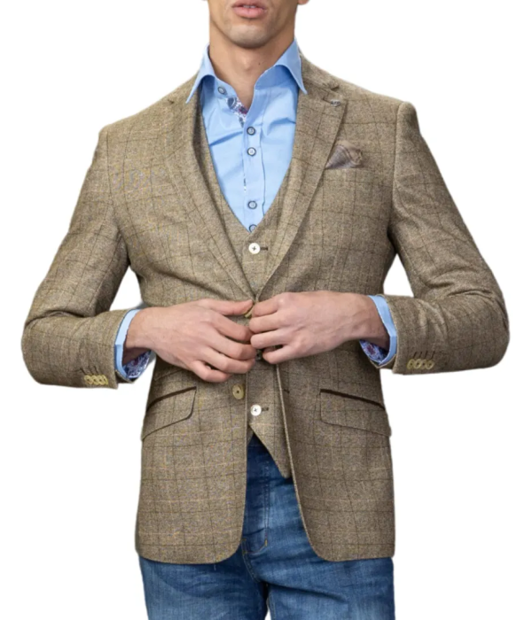 Liam - Men's Brown Check Blazer