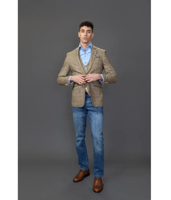 Liam - Men's Brown Check Blazer