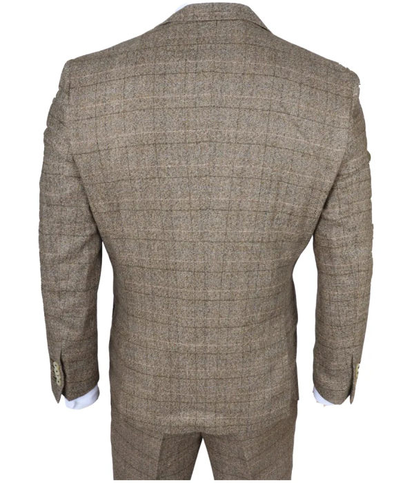 Liam - Men's 3 Piece Brown Checked Suit