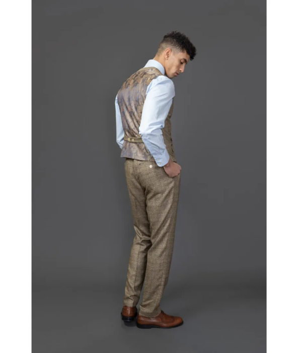 Liam - Men's Brown Check Waistcoat