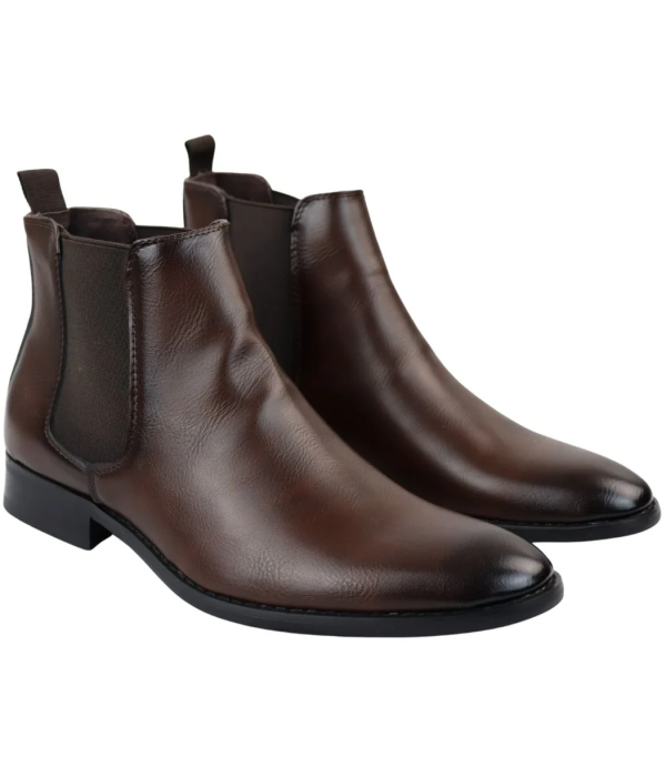 Men's Chelsea Slip On Brown Ankle Boots