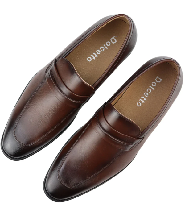 Men's Moccasin Brown Loafers Shoes Leather Lined Slip On Smart Formal Shoe