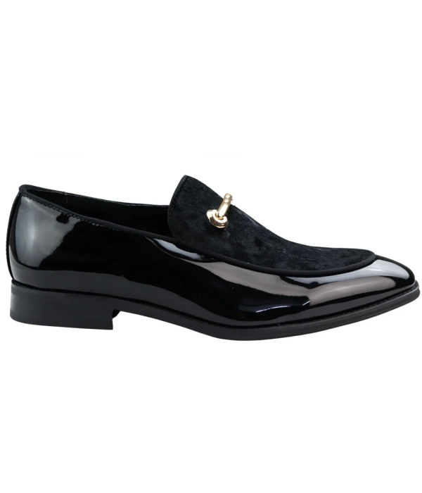 Men's Moccasin Loafers Shoes Leather Black Lined Slip On Velvet Smart Formal Shoe