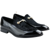 Men's Moccasin Loafers Shoes Leather Black Lined Slip On Velvet Smart Formal Shoe