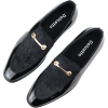 Men's Moccasin Loafers Shoes Leather Black Lined Slip On Velvet Smart Formal Shoe
