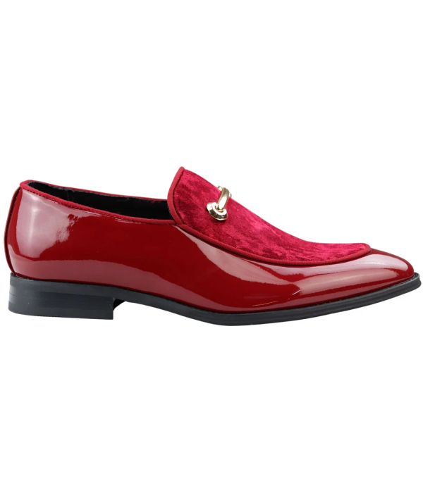 Men's Moccasin Loafers Shoes Leather Red Lined Slip On Velvet Smart Formal Shoe