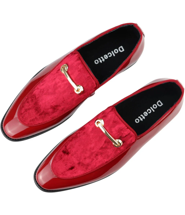 Men's Moccasin Loafers Shoes Leather Red Lined Slip On Velvet Smart Formal Shoe