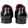 Mens Shoes Smart Formal Perforated Pointed Laced Black Patent Leather PU