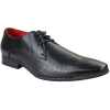 Mens Shoes Smart Formal Perforated Pointed Laced Black Leather PU