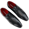 Mens Shoes Smart Formal Perforated Pointed Laced Black Leather PU