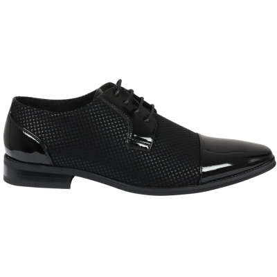 Men's Black Lace Up Derby Shoes