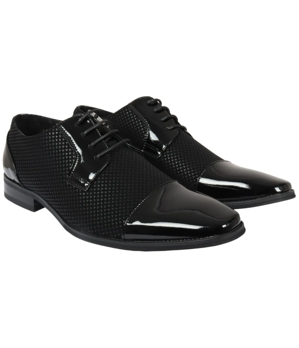 Men's Black Lace Up Derby Shoes