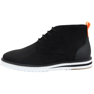 Men's Lace Up Suede Desert Black Boots