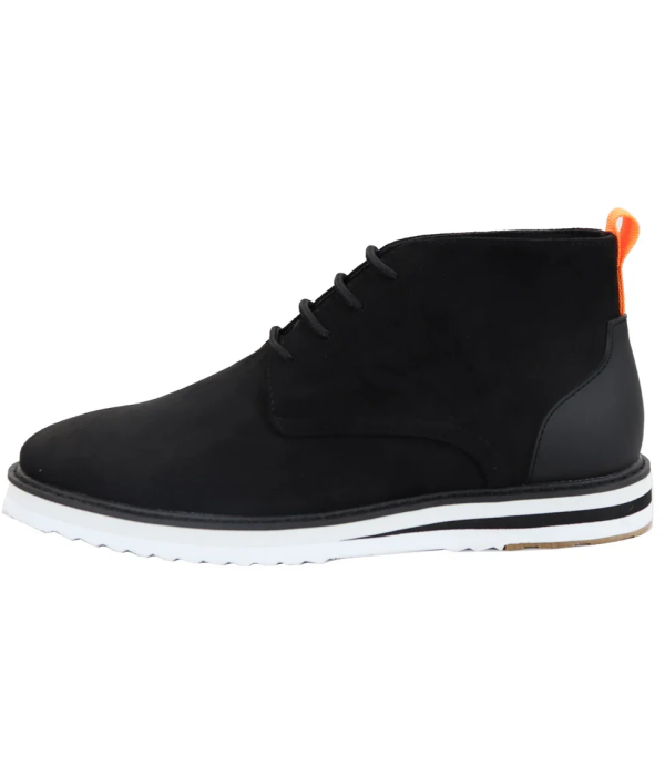 Men's Lace Up Suede Desert Black Boots