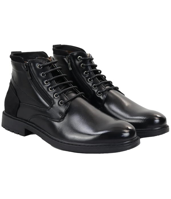 Men's Lace Up Black Ankle Boots