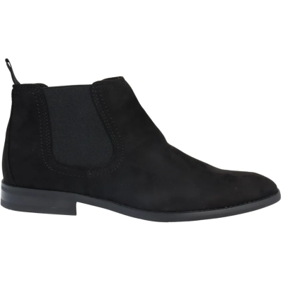 Men's Slip On Black Suede Leather Lined Chelsea Boots