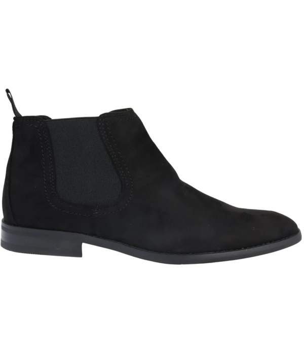 Men's Slip On Black Suede Leather Lined Chelsea Boots