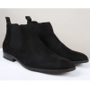 Men's Slip On Black Suede Leather Lined Chelsea Boots