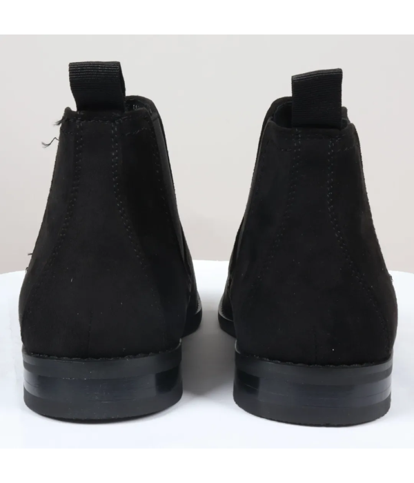 Men's Slip On Black Suede Leather Lined Chelsea Boots