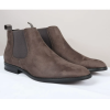 Men's Slip On Grey Suede Leather Lined Chelsea Boots