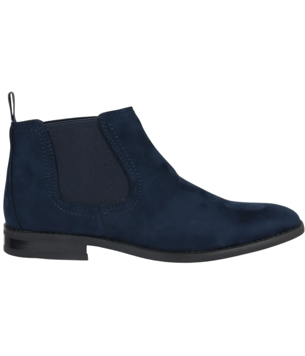 Men's Slip On Navy Suede Leather Lined Chelsea Boots