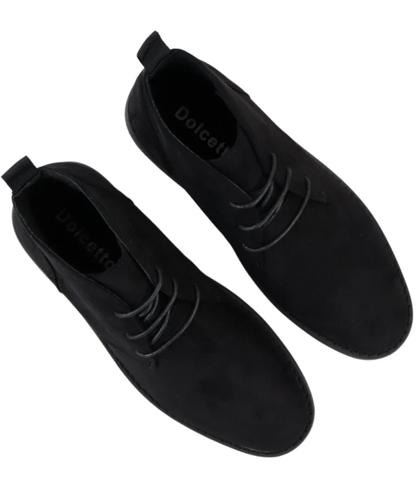 Mens's Chukka Desert Lace Up Black Ankle Boots