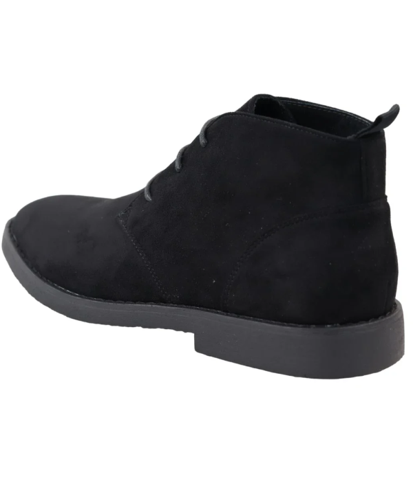 Mens's Chukka Desert Lace Up Black Ankle Boots