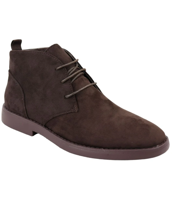 Mens's Chukka Desert Lace Up Brown Ankle Boots