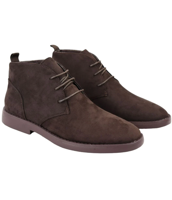 Mens's Chukka Desert Lace Up Brown Ankle Boots