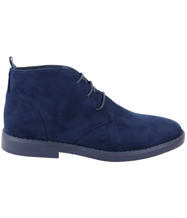 Mens's Chukka Desert Lace Up Navy Ankle Boots