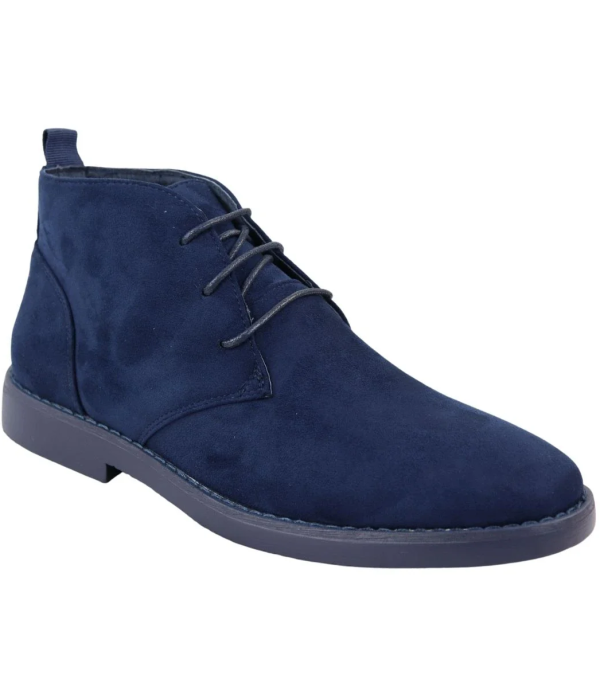 Mens's Chukka Desert Lace Up Navy Ankle Boots