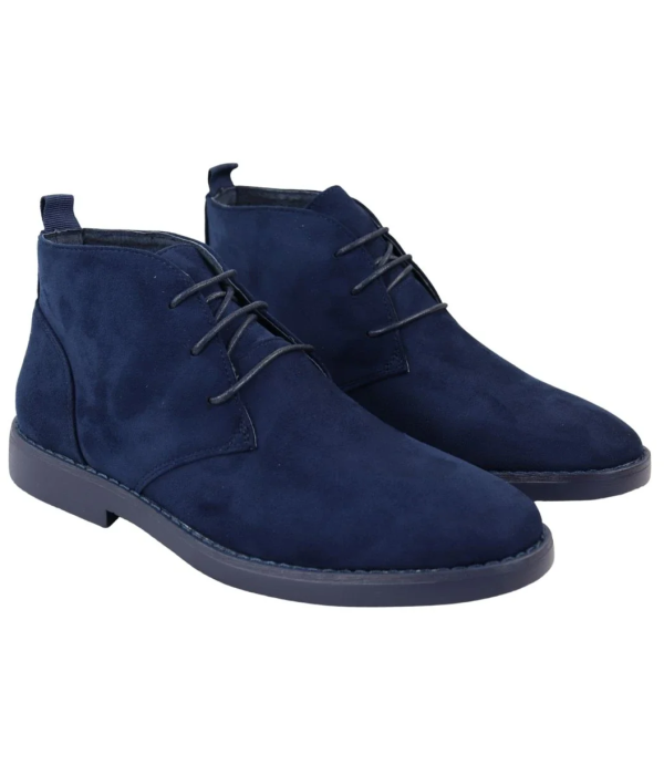 Mens's Chukka Desert Lace Up Navy Ankle Boots