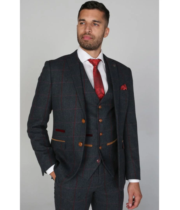 Madrid - Men's Blue Tweed Blazer