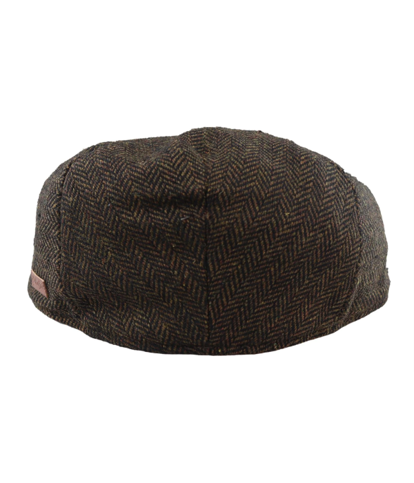 Men's Flat Cap Wool Herringbone Brown Tweed Classic 1920s Unisex Del Boy