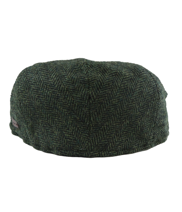 Men's Flat Cap Wool Herringbone Olive Tweed Classic 1920s Unisex Del Boy