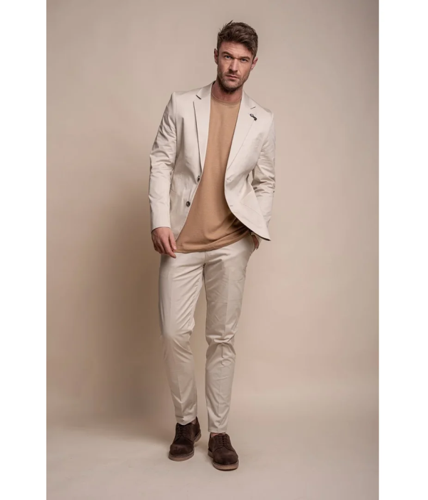 Mario - Men's Summer Beige Slim Fit Blazer