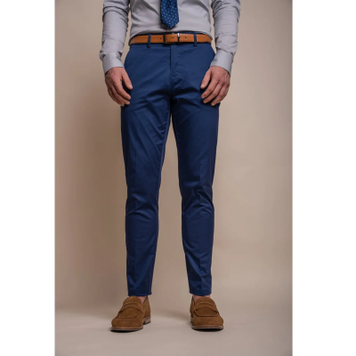 Mario - Men's Summer Blue Smart Trousers