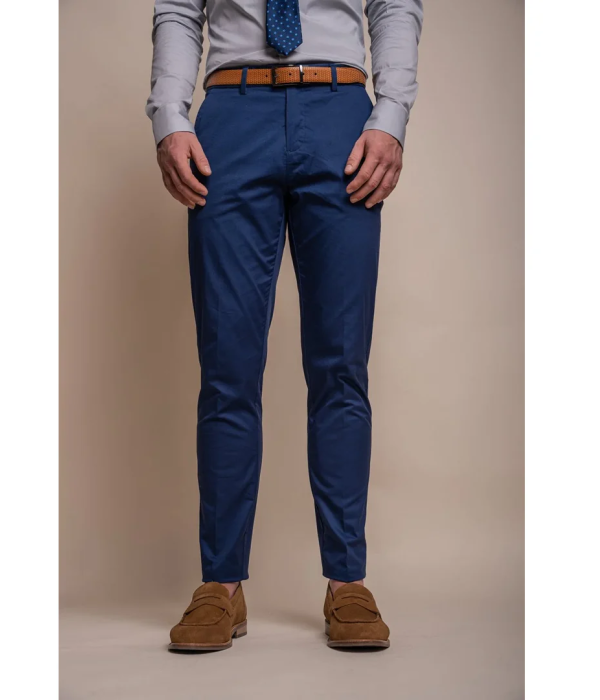 Mario - Men's Summer Blue Smart Trousers