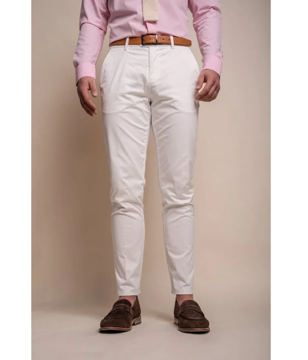 Mario - Men's Smart Summer Cream Trousers