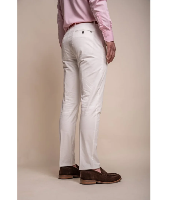 Mario - Men's Smart Summer Cream Trousers