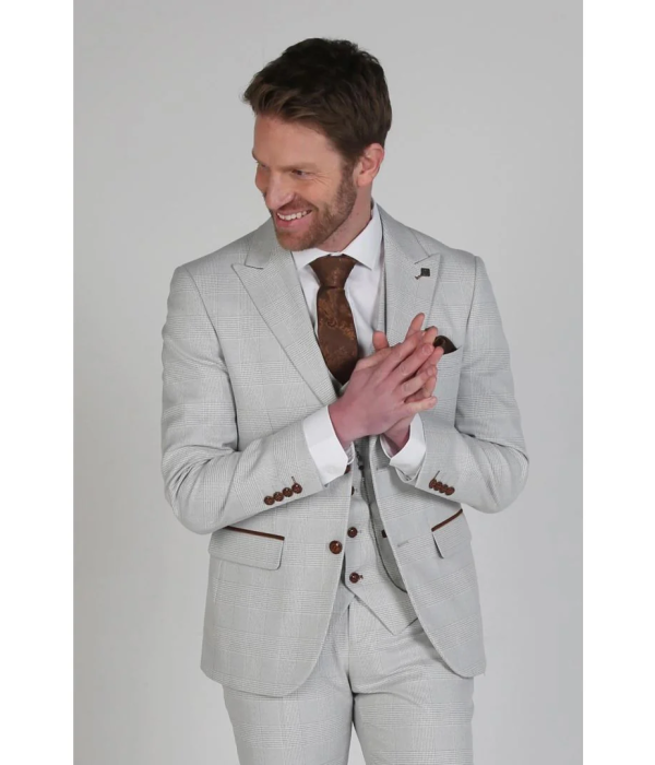 Mark - Men's Beige Check Blazer