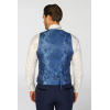 Mark - Men's Navy Blue Checked Tailored Fit Waistcoat