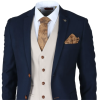 Mayfair - Men's 3 Piece Navy Suit With Cream Waistcoat