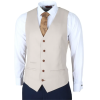Mayfair - Men's 3 Piece Navy Suit With Cream Waistcoat