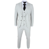 Miller - Men's Grey Checked Plaid Tailored Fit 3 Piece Suit
