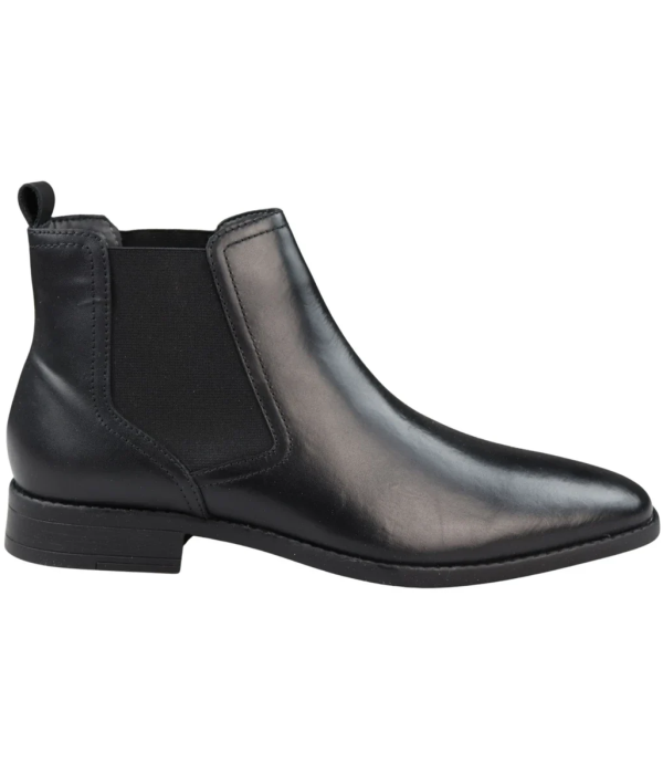 Mens Black Slip On Chelsea Boots Real Leather Smart Casual